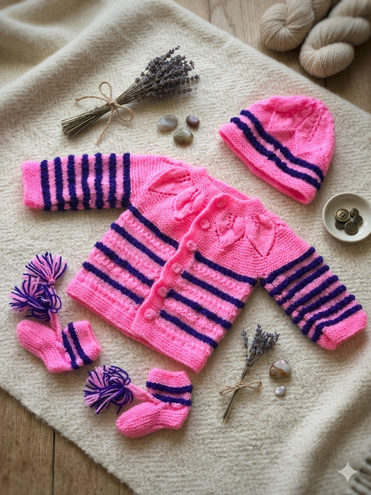 Striped Charm Baby Crochet Set