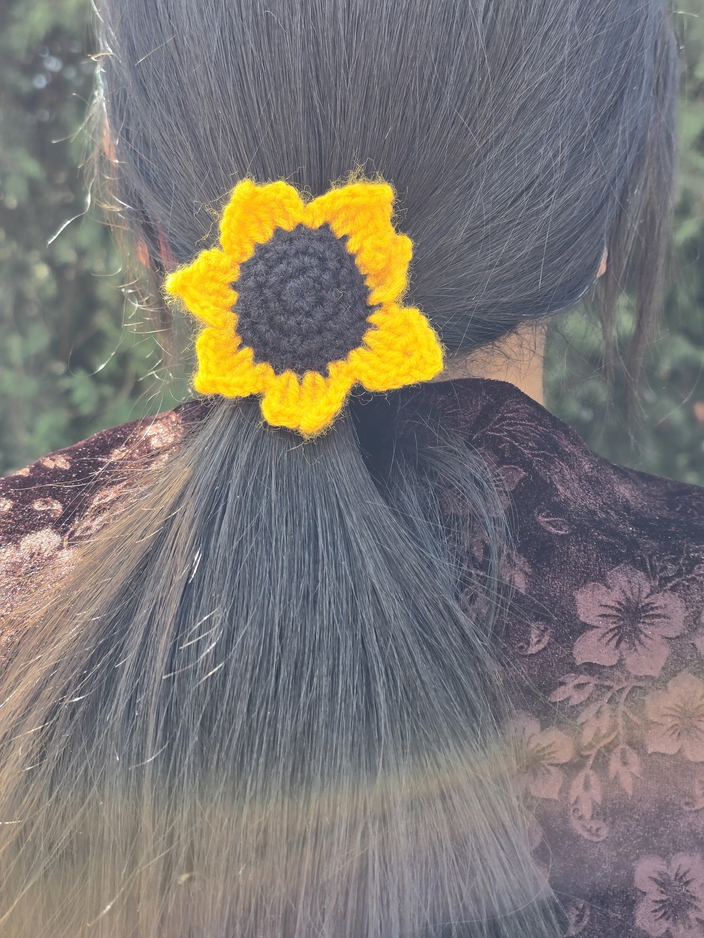 Bloom Band: Crochet Sunflower Hair Tie