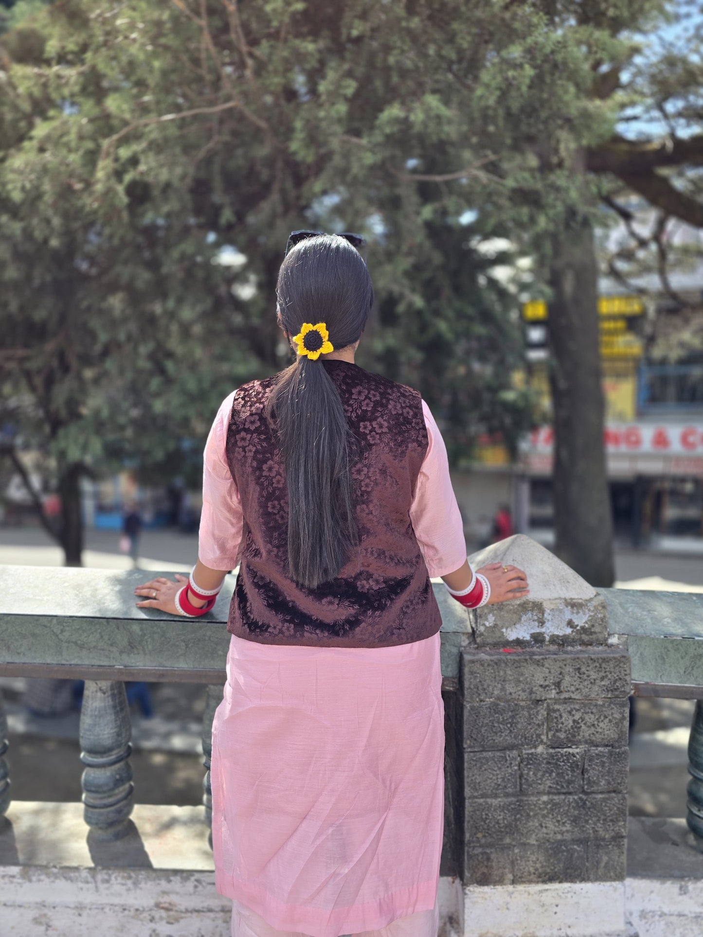 Bloom Band: Crochet Sunflower Hair Tie