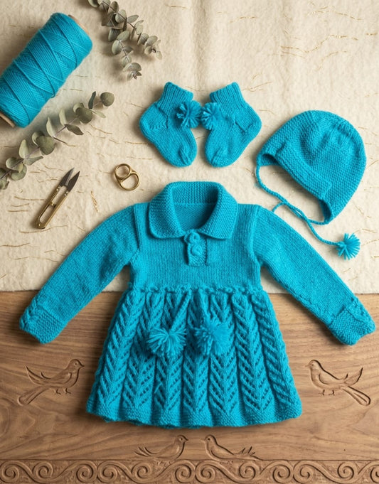 Teal Elegance Baby Knit Set